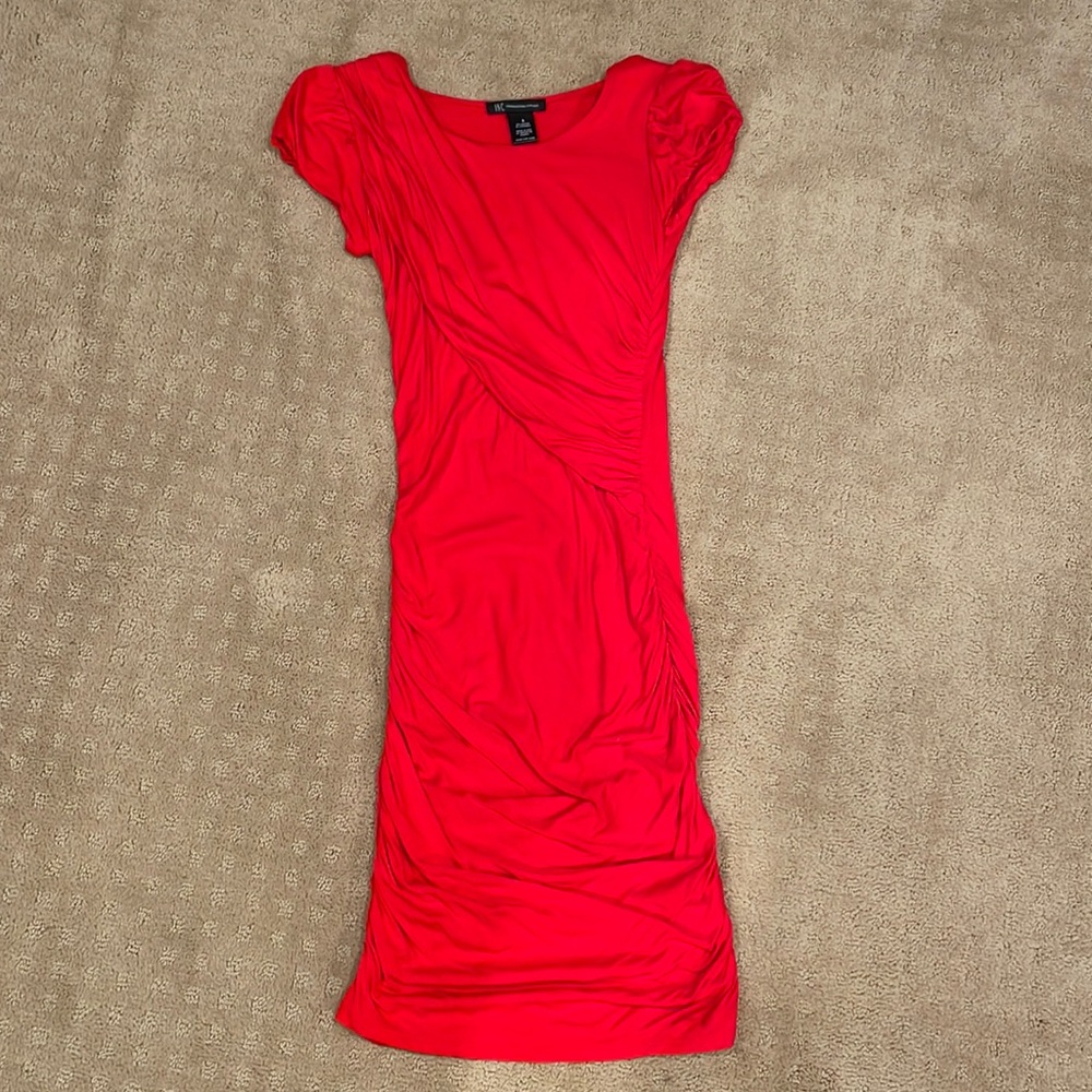 Inc, red fitted dress, size small